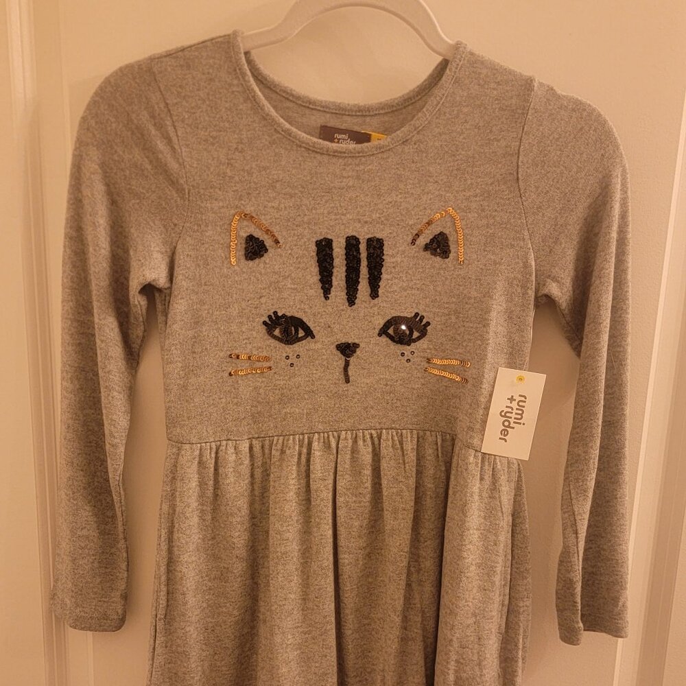 NWT - Gray Rumi + Ryder Sequin Cat Des Brushed Fit & Flare Dress | Size M (8-10)